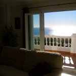 „Blick aus dem Wohnzimmer der Casa Patricia in Nerja mit Meerblick